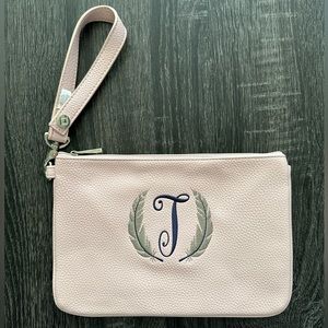 Thirty-One Jewell “T” Embroidered Clutch Wristlet